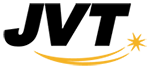 A logo with the text "JVT" in bold black letters above a stylized gold wave design.