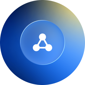 A circular icon with a white network diagram inside a blue gradient background, representing RiPSIM for private networks.
