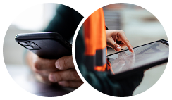 Smartphones displaying RipSIM product interface on different devices, demonstrating cross-platform compatibility.